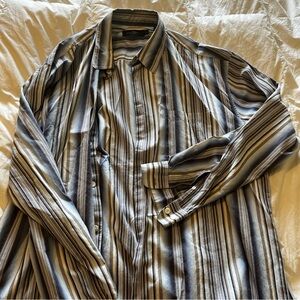 Bugatchi Lux Men's Striped Button Down, All Cotton, Like New! Retails over $250.